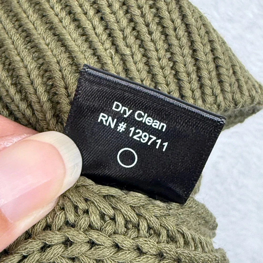 Jenni Kayne NWOT Womens Olive Green Organic Cotton Blend Knit Cardigan Sweater S